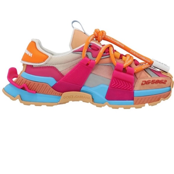 Dolce Gabbana Colorful Sneakers Orange, Pink, Blue
